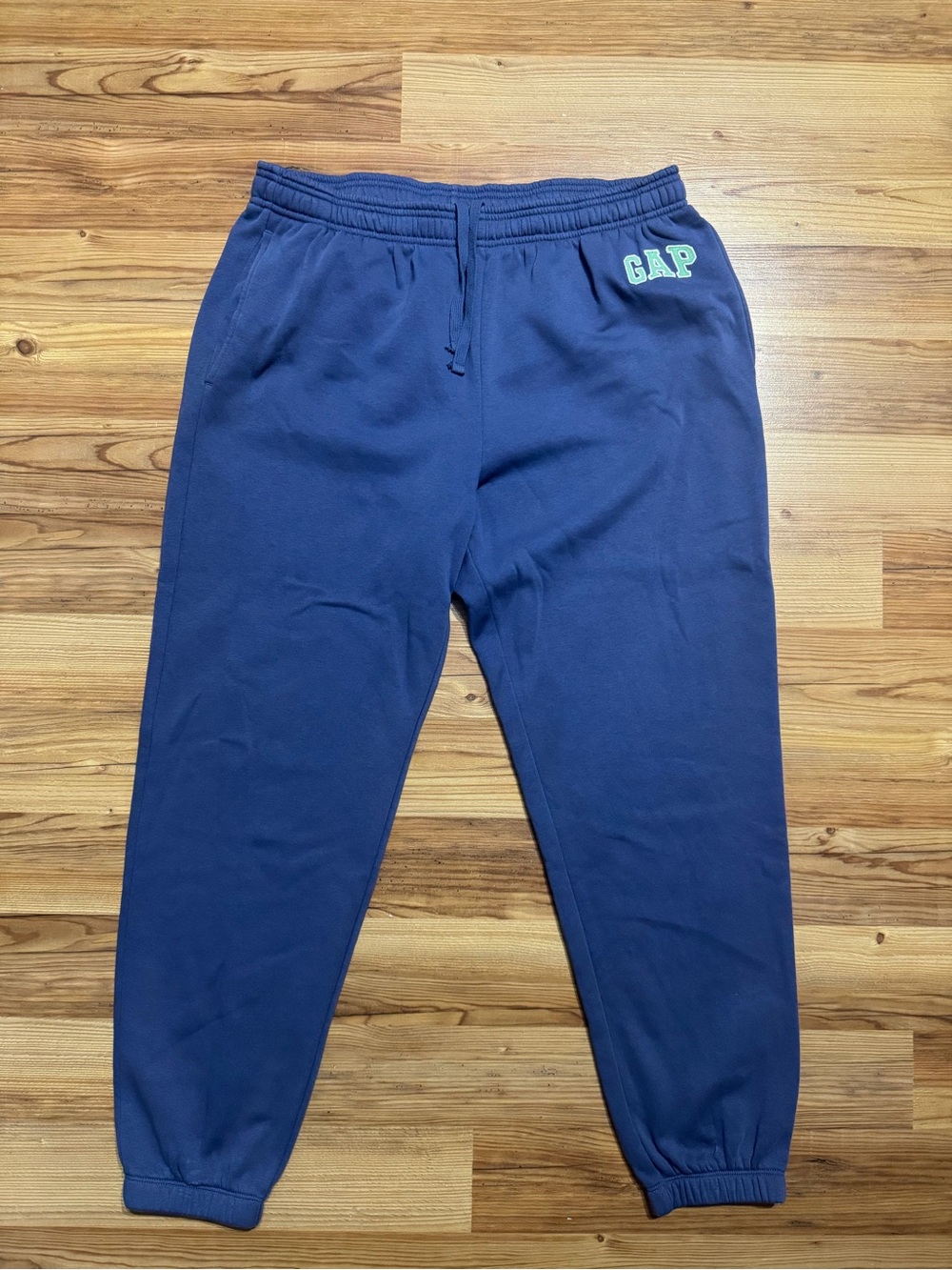 GAP Men's Navy Jogger Sweatpants with Green Logo